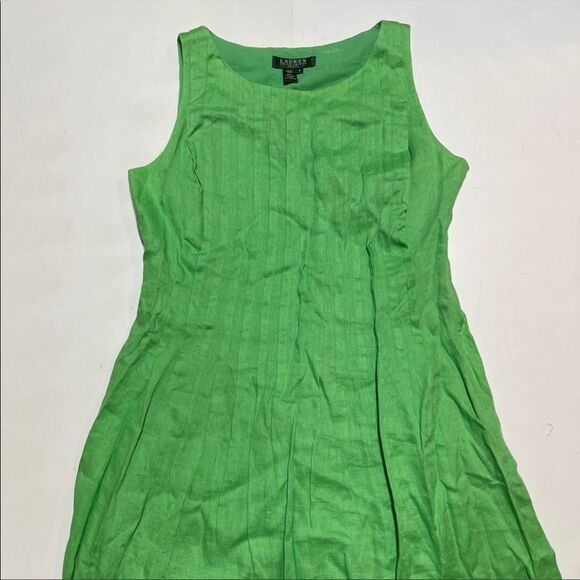 Ralph Lauren pleated green dress 2 - Picture 1 of 6
